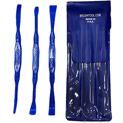 Browntool BAT-SSK3PC, 3 Piece Sealant Spatula Kit with Storage Pouch (Made in the USA)