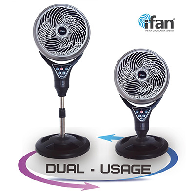 iFan 12"/300MM Stand Fan With Convertible Height AIR CIRCULATOR Comes With REMOTE