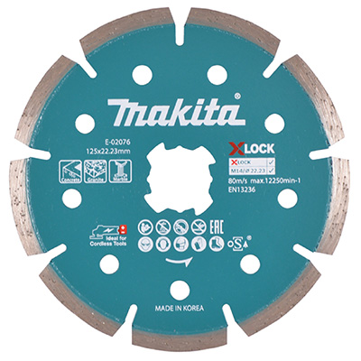 Makita E-02076 5"/125MM X 22.23MM X-Lock Diamond Wheel For Concrete, Granite & Marble