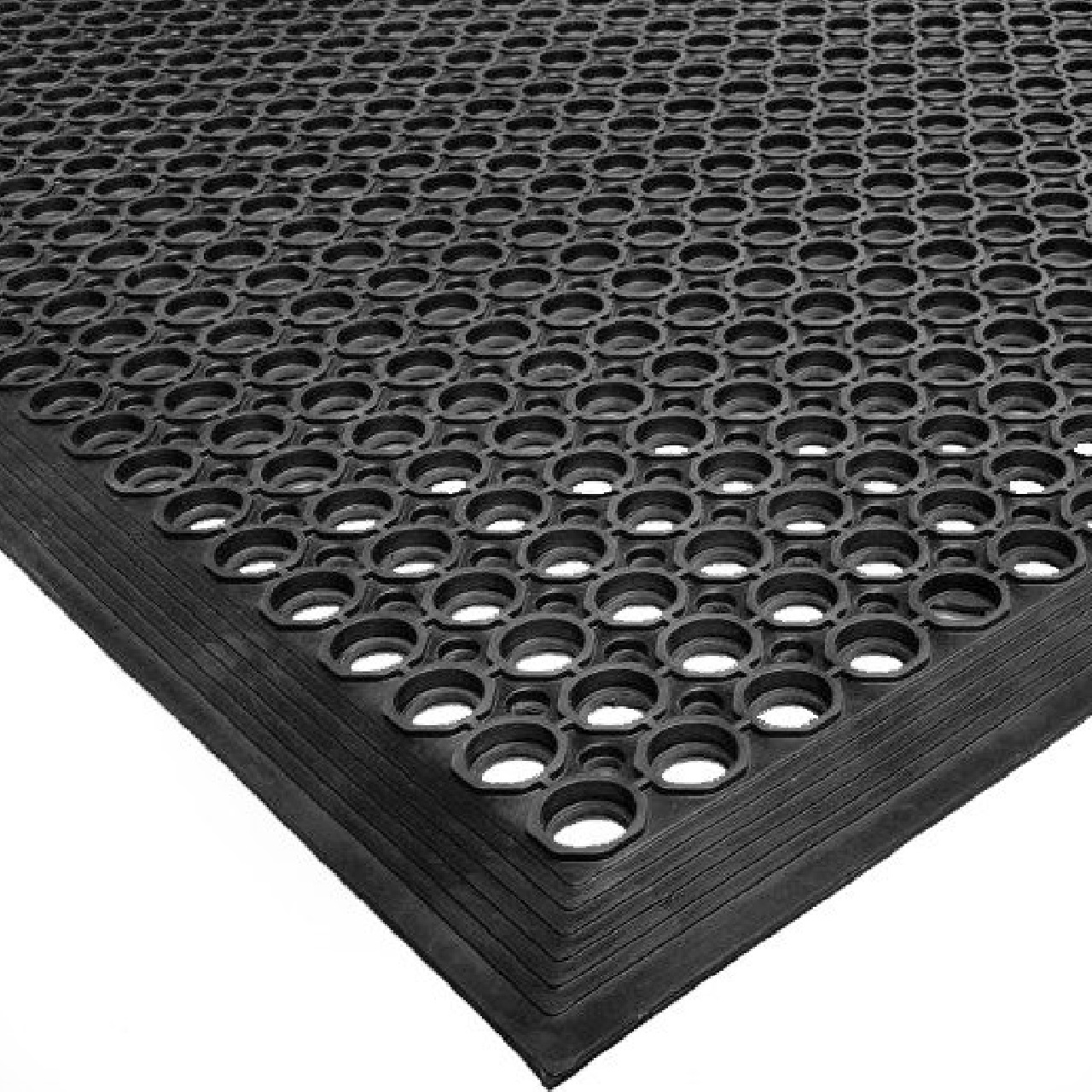 HardwareCity Commercial Black Heavy-Duty Rubber Anti-Slip Floor Mat, 3FT X 5 FT X 1/2