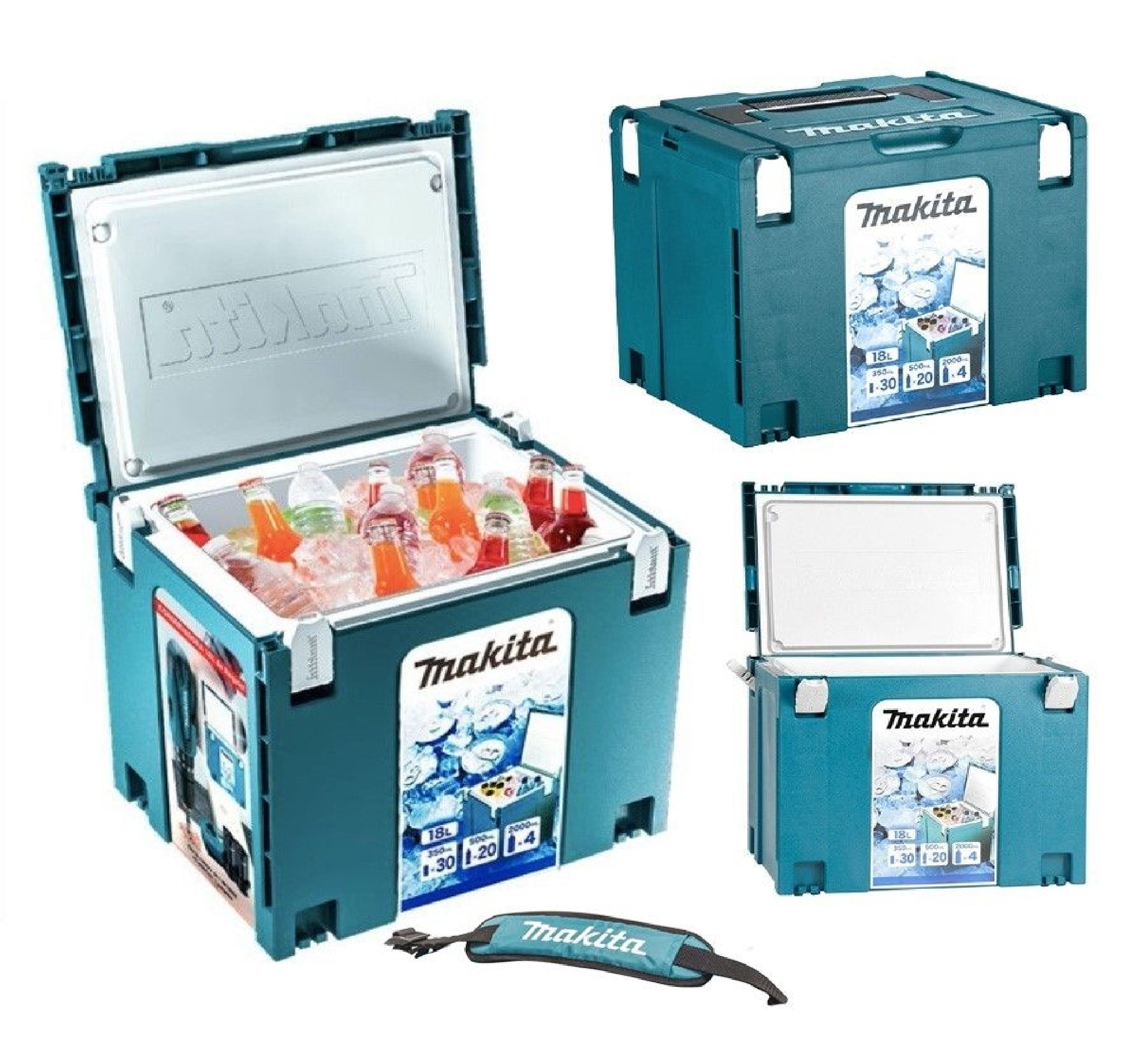 Makita MAKPAC 18L ICE Cooler Box Connector Tool Case Systainer Type 4 With Shoulder Strap