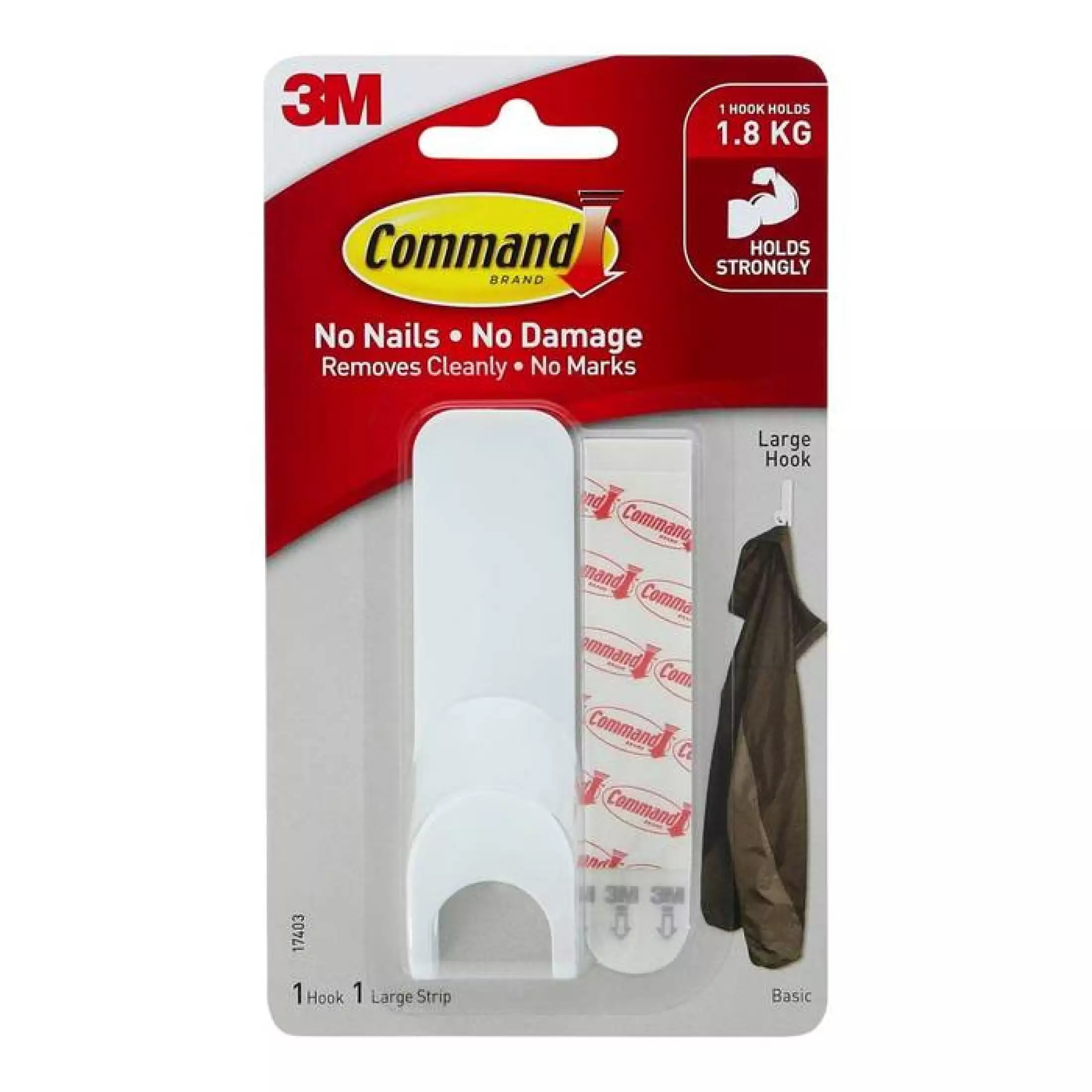 3M Command 17403ANZ Large Round Hook Holds 1.8KG